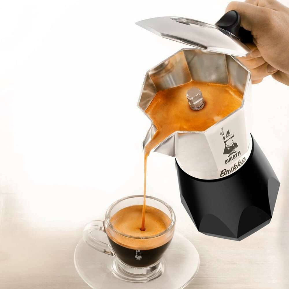Brikka,  Black Aluminum Coffee Maker - Medaid International