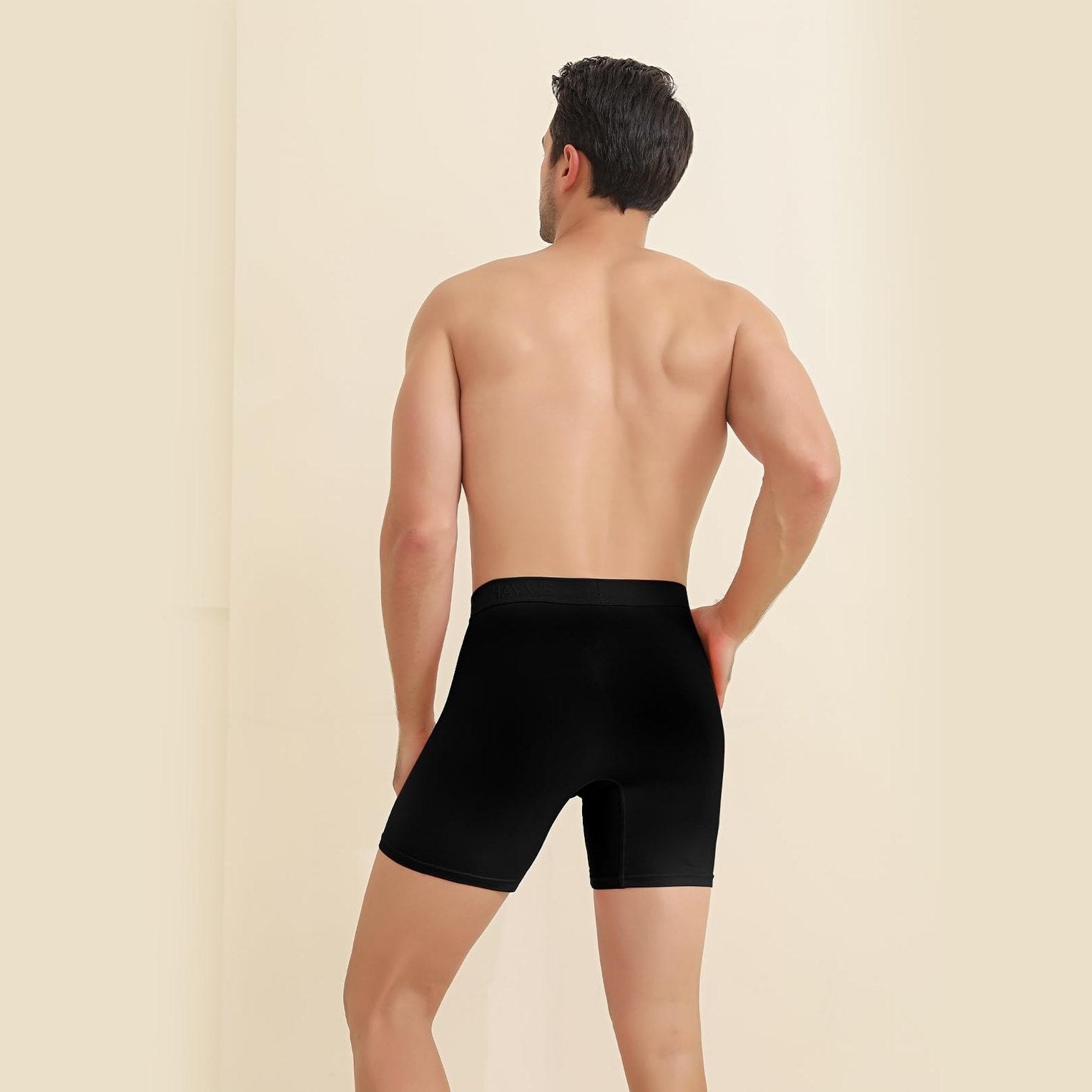 HAVVIS Men's Performance Underwear Boxer Briefs Soft Comfortable Bamboo Viscose Underwear for Men Multipack (XXL, Boxer Briefs : C05-6 Pack - Black) - Medaid International