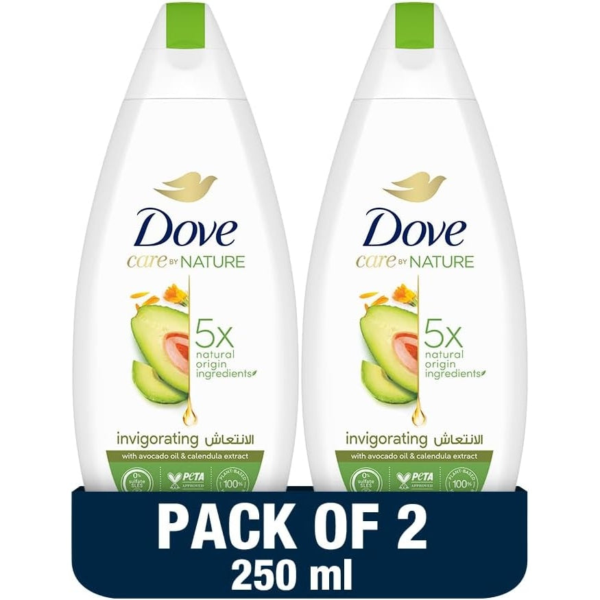 Dove Go Fresh Refreshing Body Wash with Renew Blend technology, Pomegranate and Hibiscus Tea, with ¼ Moisturising Cream, 250ml (Pack of 2) - Medaid