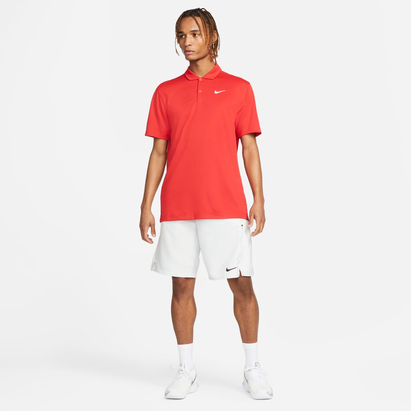 NikeCourt Dri-FIT Men's Tennis Polo (DH0857-657, University Red/White) Size Medium - Medaid International