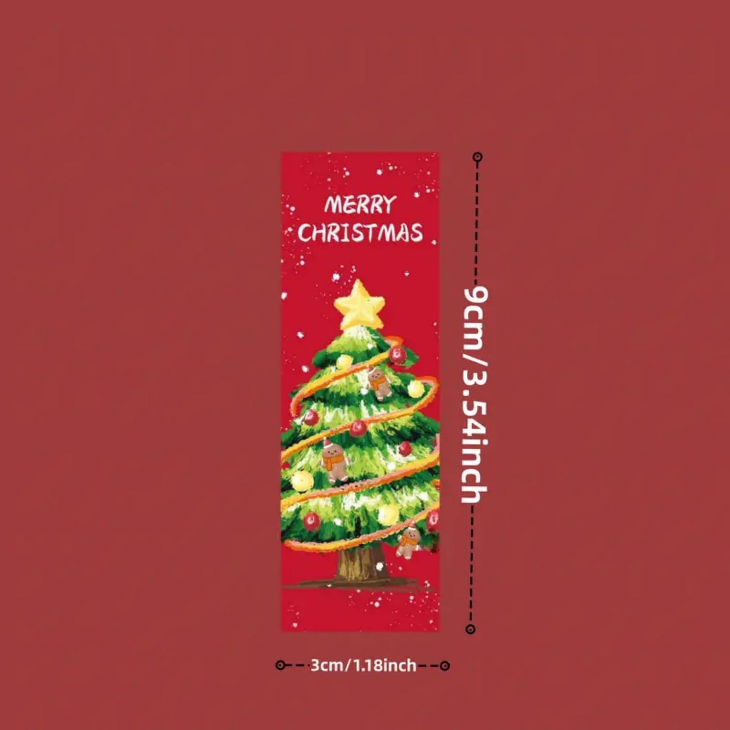 150psc Christmas Sealing Stickers Matte Adhesive Seals with Festive Tree for Gift Wrapping, Greeting Cards and Envelopes, Red - Medaid International