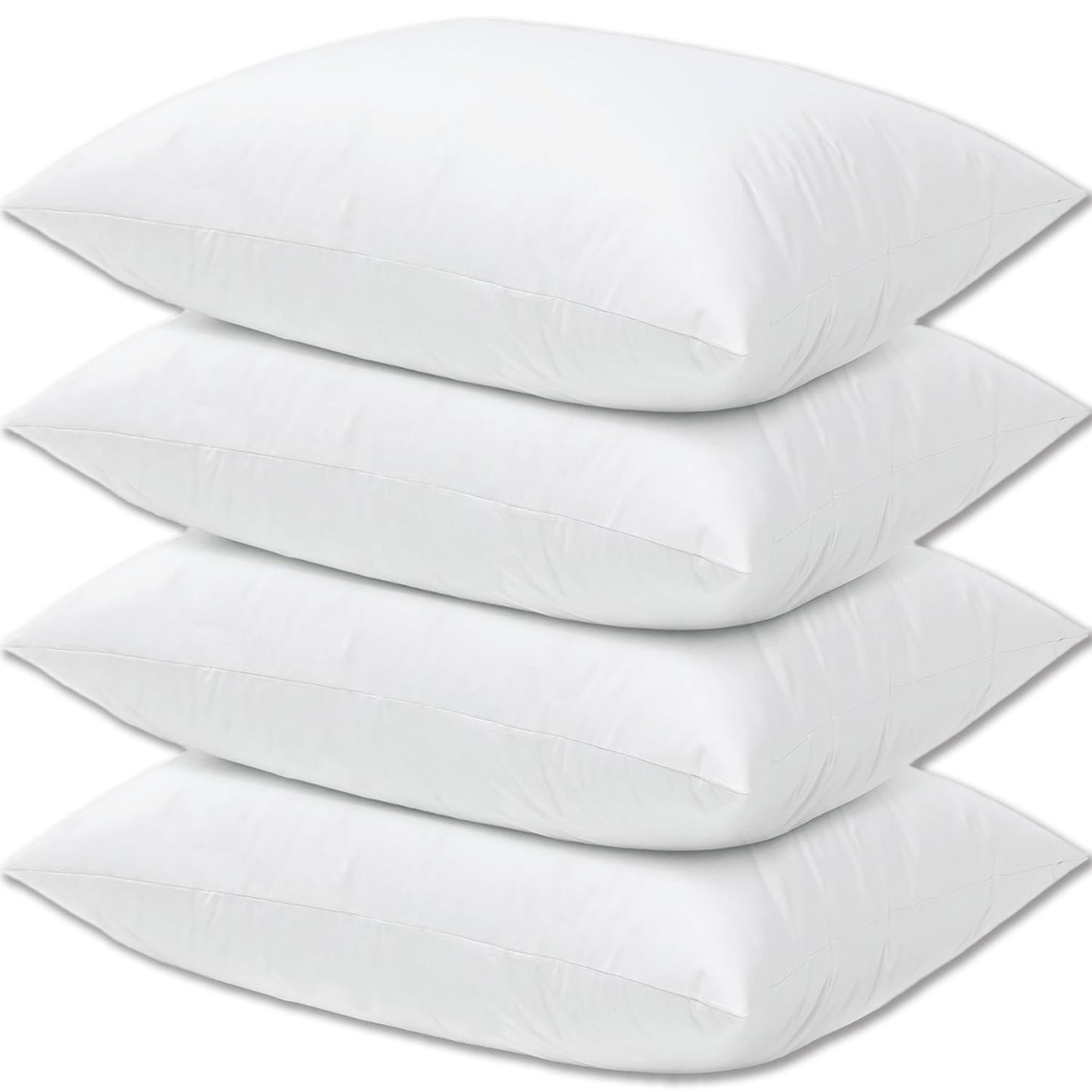 Hotel Collection Bed Pillows Standard Size Set of 4 Back Sleeper Pillow for Adults Stomach Kids Side Sleeping Medium Soft Plush Fluffy White 20x26 inches - Medaid International