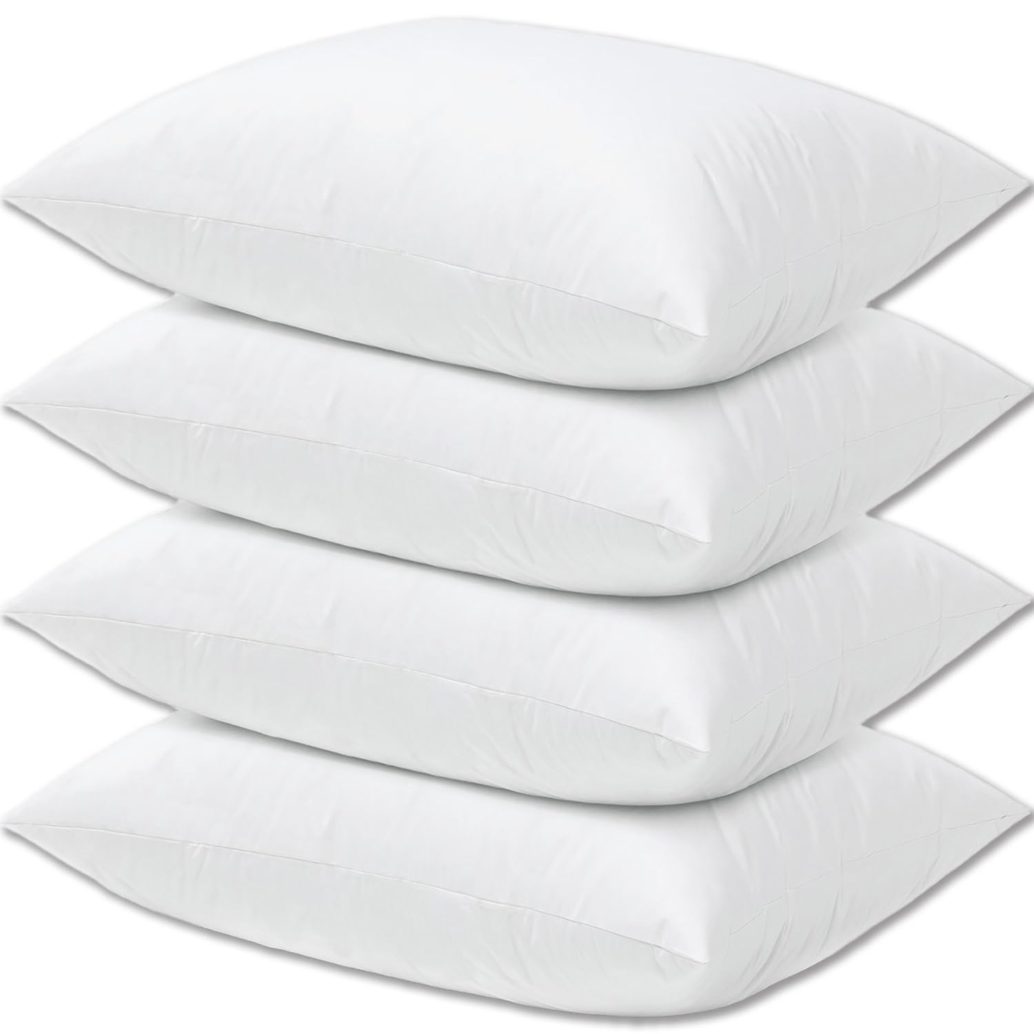 Hotel Collection Bed Pillows Standard Size Set of 4 Back Sleeper Pillow for Adults Stomach Kids Side Sleeping Medium Soft Plush Fluffy White 20x26 inches - Medaid International