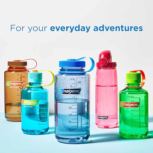 Nalgene Leak Proof Tritan BPA-Free Water Bottle - 32 oz Wide Mouth - Made in the USA for Outdoor Use & Daily Hydration (Grey w/Black Lid)|B0B9T4KCV7