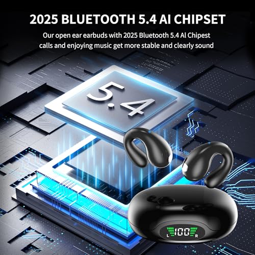 VNMN - Open Ear Bluetooth 5.3 Earbuds, 36H Playtime, IPX7 Waterproof, Lightweight