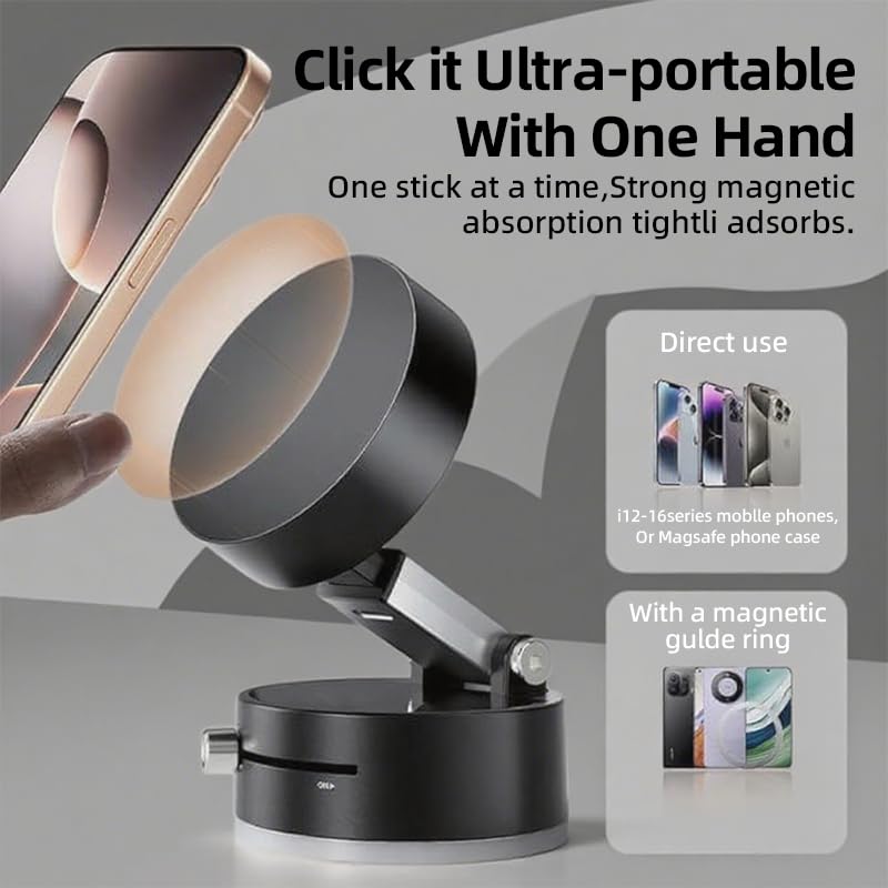 Pink Rotatable and Foldable Magnetic Phone Stand, Heavy-Duty Magnetic Fitness Mirror, Smooth Surface, All Vehicles - Medaid International