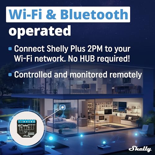Shelly - Plus 2PM WiFi & Bluetooth Smart Relay Switch with Power Metering
