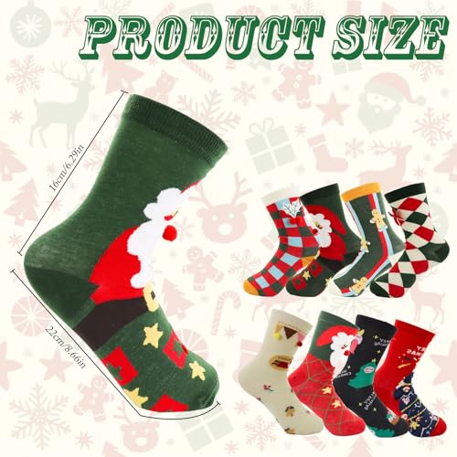 Andiker 4 Pack Christmas Socks for Women & Men, Thermal Festive Christmas Sock with Patterns, Family Xmas Socks with Xmas Box (Style C) - Medaid International