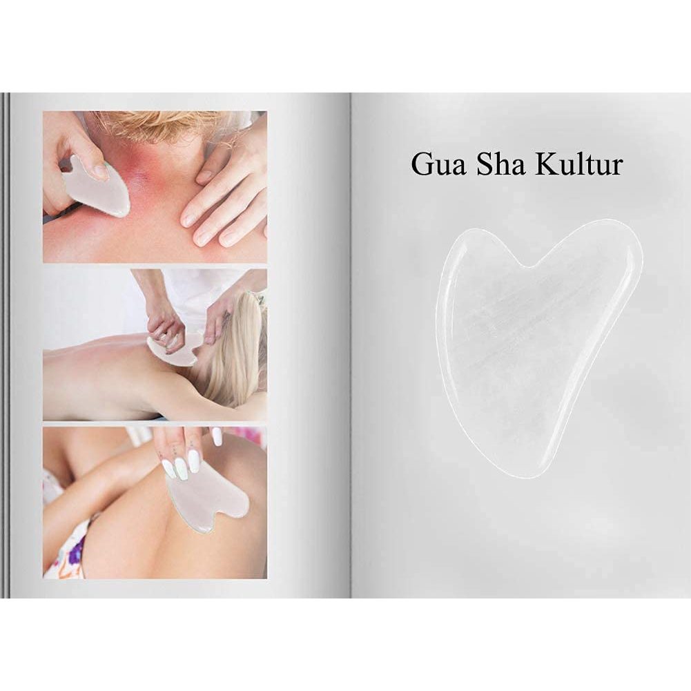 Gua Sha Facial Tools, Jade Gua Sha Stones Massage Scraping for Physical Therapy and SPA Acupuncture Therapy Used for Face, Eyes, Neck and Body (White) - Medaid International