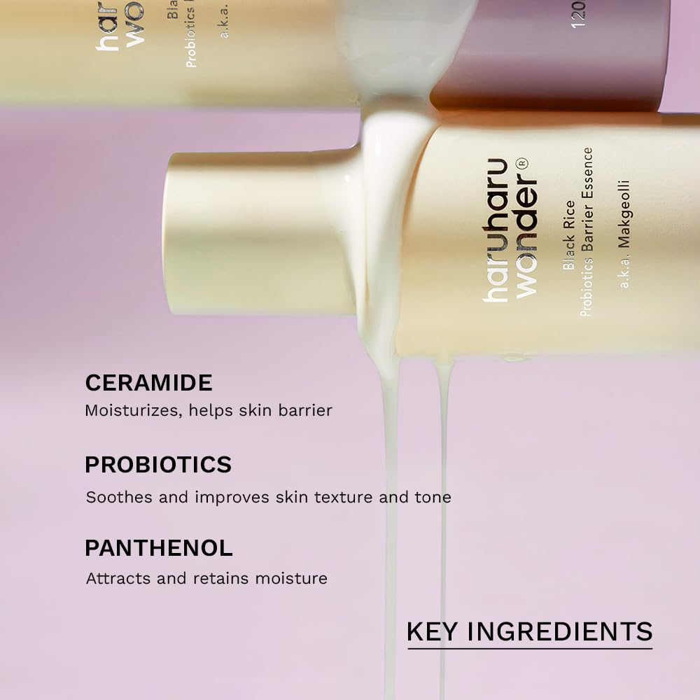 haruharu Wonder Black Rice Probiotics Barrier Essence, Travel Size, Skin Flooding & Layering, Strengthen Skin Barrier, Soothing, Plumping, Holiday Stocking Stuffer, Korean Skincare, 1.01 fl. oz - Medaid International