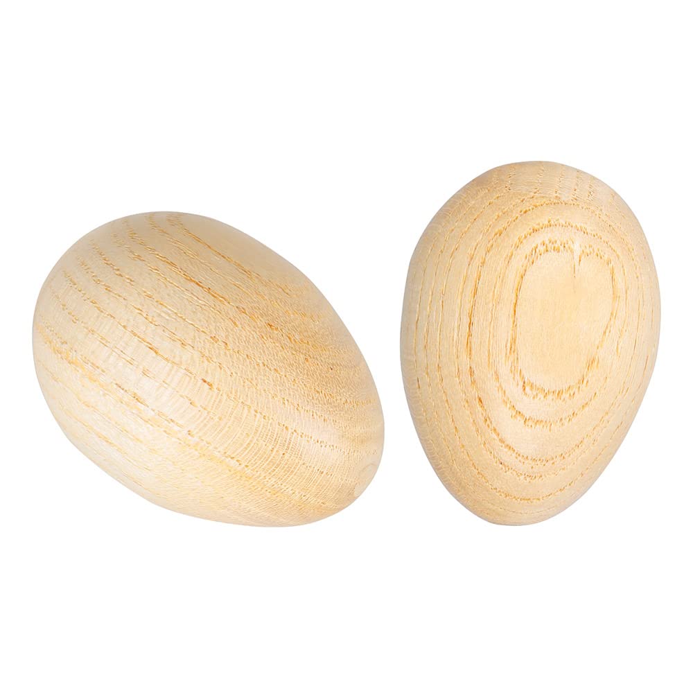 Wooden Maracas Egg Shakers Musical Percussion Instrument Eggs 2pcs Beige - Medaid International
