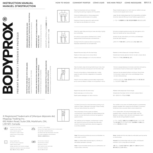 Bodyprox - Knee Brace with Side Stabilizers, Patella Gel Pads, Adjustable Sizes