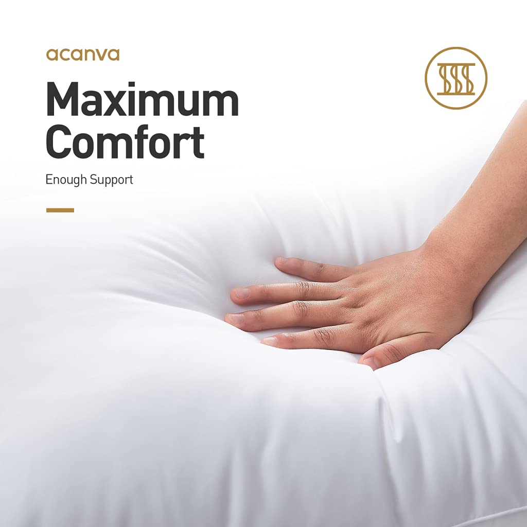 Acanva Bed Pillows for Sleeping, Cooling Hotel Quality with Premium Soft 3D Down Alternative Fill for Back, Stomach or Side Sleepers, Standard (Pack of 4), White - Medaid International