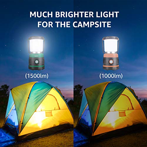 Lepro - 1500lm Super Bright Camping Lantern, 4 Light Modes, IPX4 Waterproof