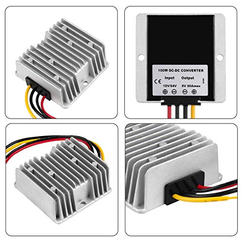 Cozy Home Life - Waterproof 12V/24V to 5V 20A 100W Buck Power Regulator Module for Golf Cart