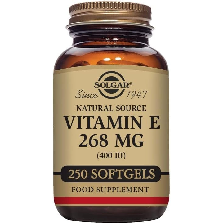 Solgar Vitamin E 268 mg (400 IU), 250 Mixed Softgels - Natural Antioxidant, Skin & Immune System Support - Naturally-Sourced Vitamin E - Gluten Free, Dairy Free - 250 Servings - Medaid - Lebanon