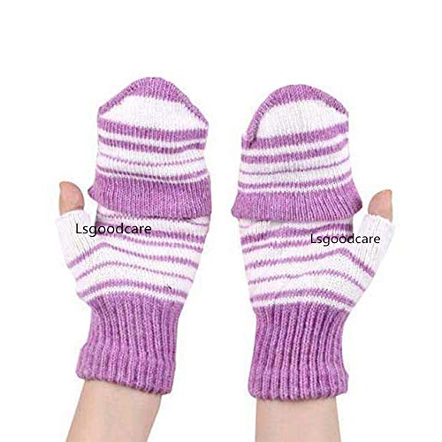 Lsgoodcare - Purple USB Fingerless Heating Gloves for Warmth & Comfort