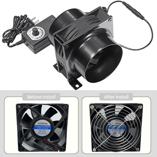 Dcfairfan - 4 Inch 12V DC Axial Exhaust Fan for DIY Soldering & Paint Booths 6 W 38 DB