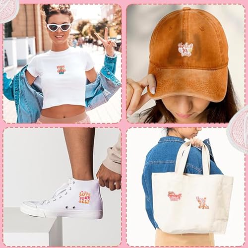 17pcs Positive Affirmations Iron On Patches Embroidered Boho Iron on/Sew on Patch for Clothes, Hats, Jeans, Dress, Backpacks, Etc - Medaid International