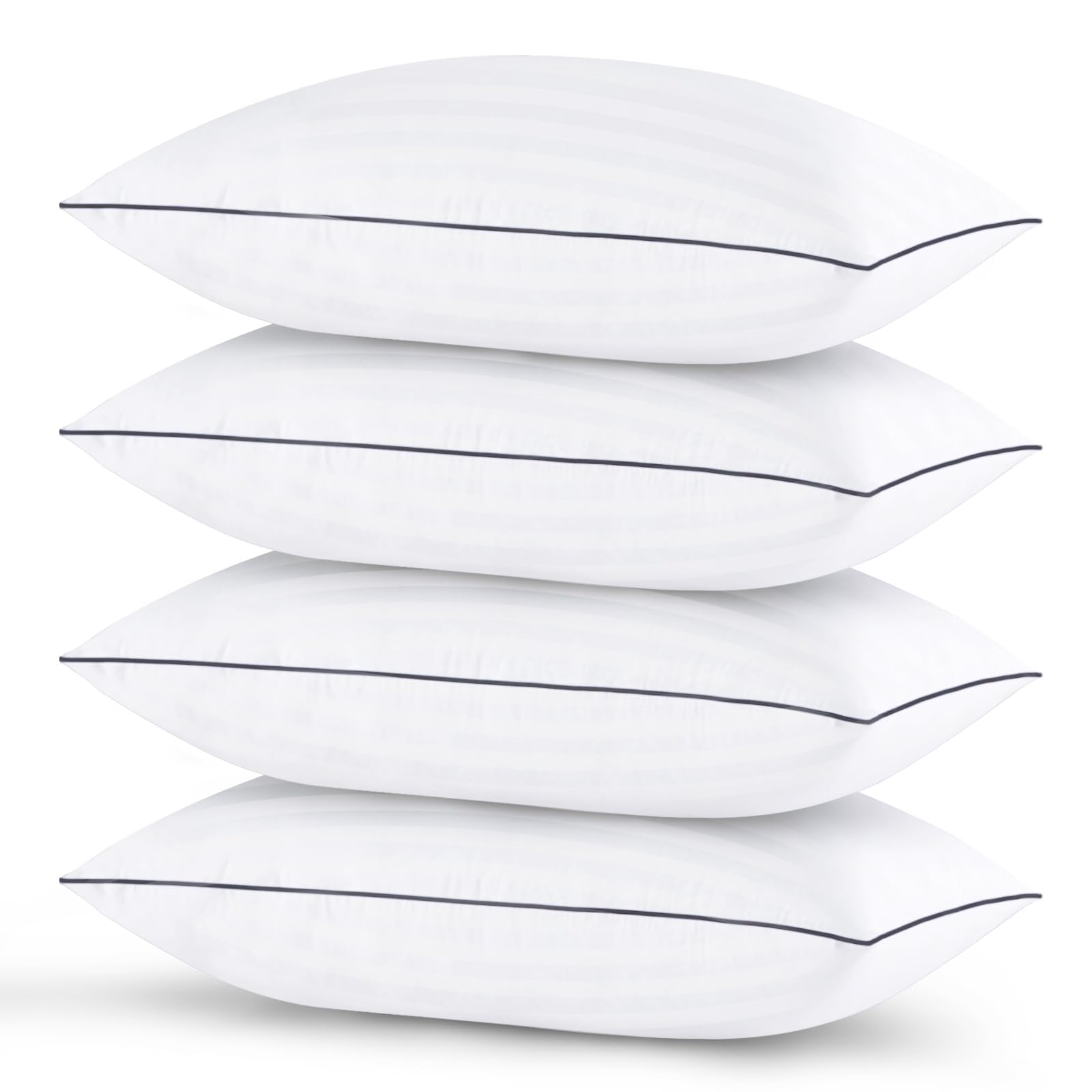 GOHOME Pillows Standard Size Set of 4 - Bed Pillows for Sleeping 4 Pack, Cooling Supportive Hotel Pillows with Premium Soft Down Alternative Fill for Side Stomach and Back Sleepers - Medaid International