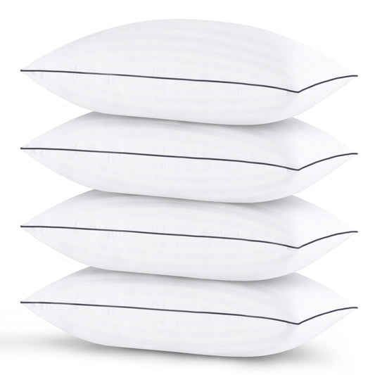 GOHOME Pillows Standard Size Set of 4 - Bed Pillows for Sleeping 4 Pack, Cooling Supportive Hotel Pillows with Premium Soft Down Alternative Fill for Side Stomach and Back Sleepers - Medaid International