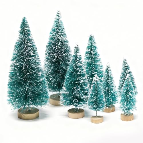 8 Pcs Mini Christmas Trees Artificial Trees with Base for Christmas Decor Party Home Table Decorations - Medaid International