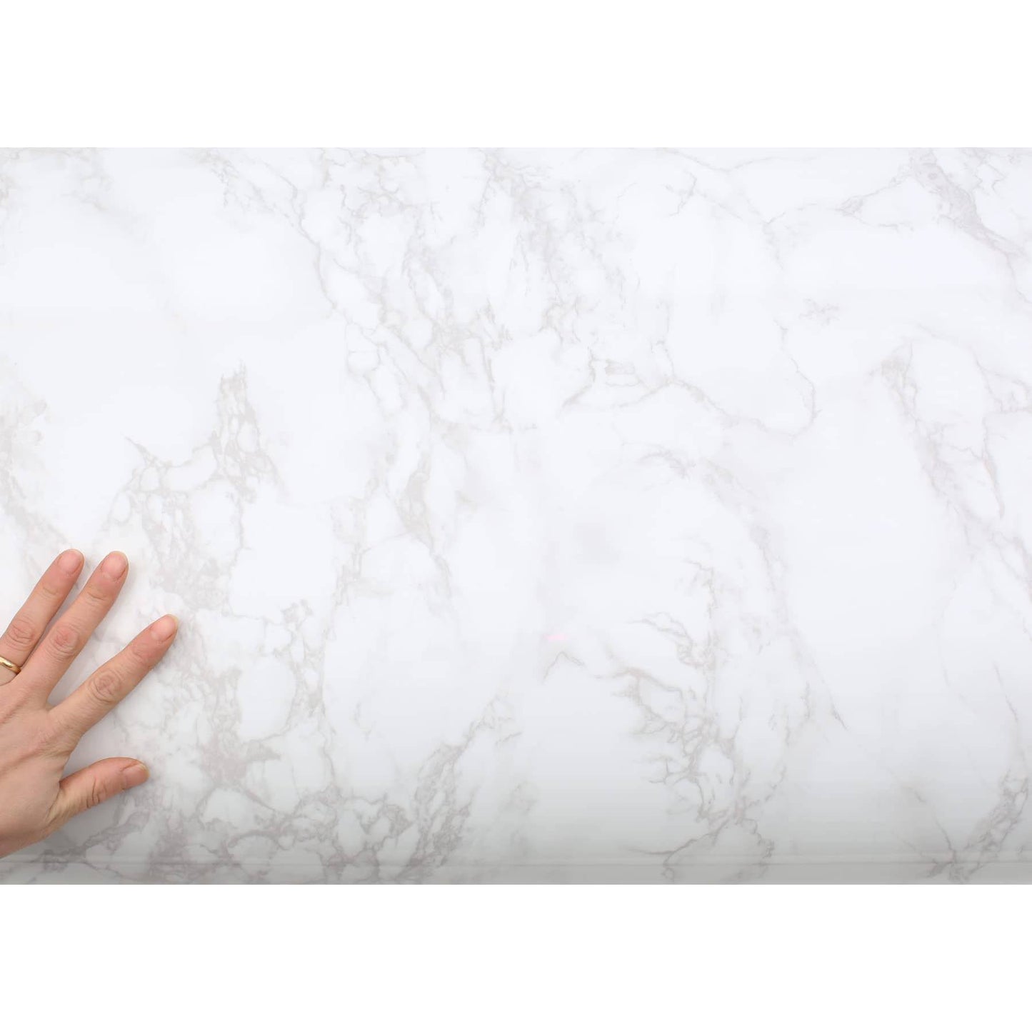 ROSEROSA Peel and Stick Faux Glossy Marble Self-Adhesive Wallpaper Door Wrap Countertop Moulding Trim PGS408 - Medaid International