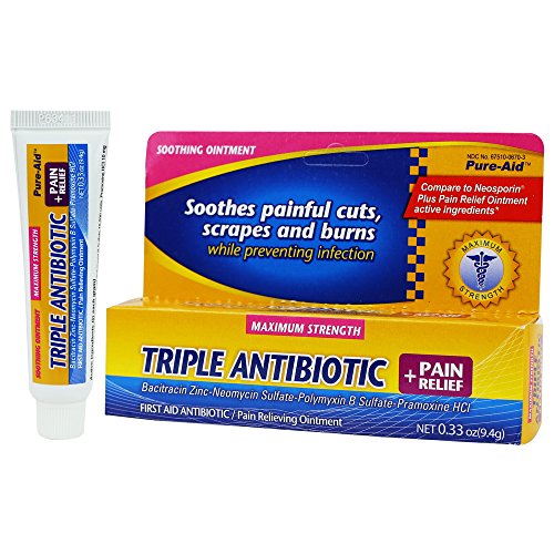 Pure-Aid Triple Antibiotic Pain Relief, 0.33oz (1 Pack) - Medaid