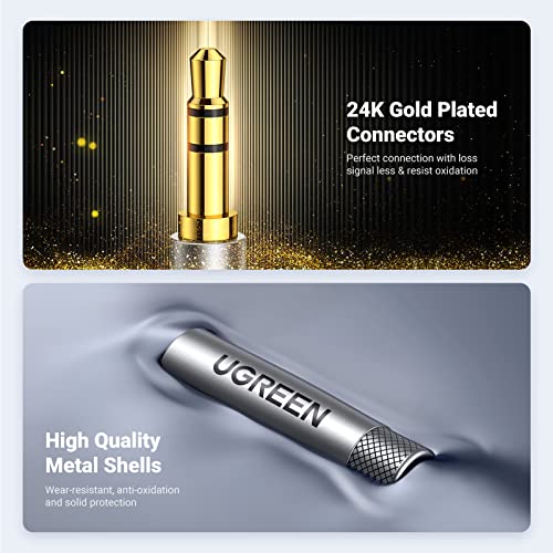 UGREEN - 3.5mm Nylon Braided Audio Cable, Male to Male, Hi-Fi Stereo Sound, 3FT