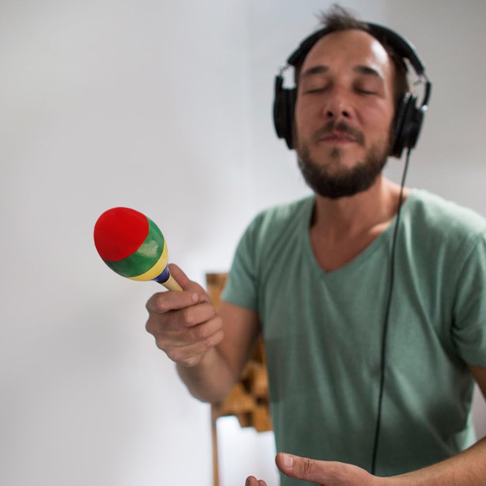 4 قطع ماراكاس ليفلوكس 2 نمط ماراكاس آلات الإيقاع اليدوية (الوان حمراء وفاخرة) - Medaid International