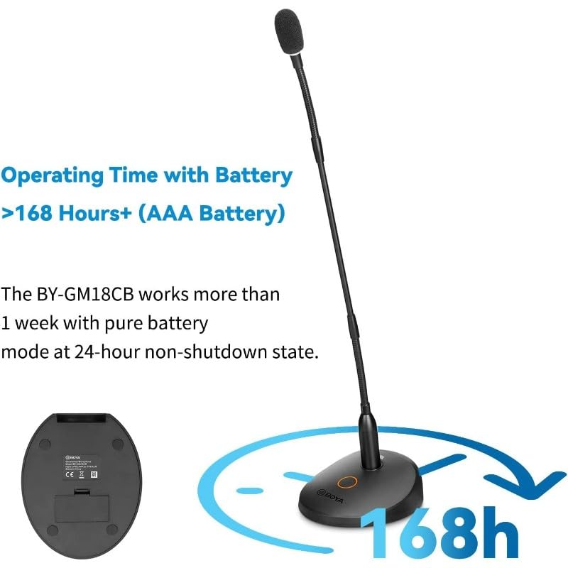 Boya - BY-GM18CB Desktop Gooseneck Condenser Microphone with Adjustable Arm, High Sensitivity, and Clear Sound Quality
