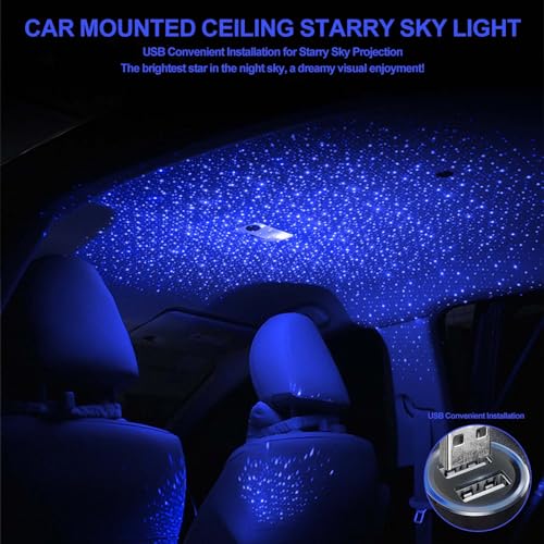 Acboor - 4-Piece LED Starry Sky Projector for Car Ceiling & Interior Atmosphere