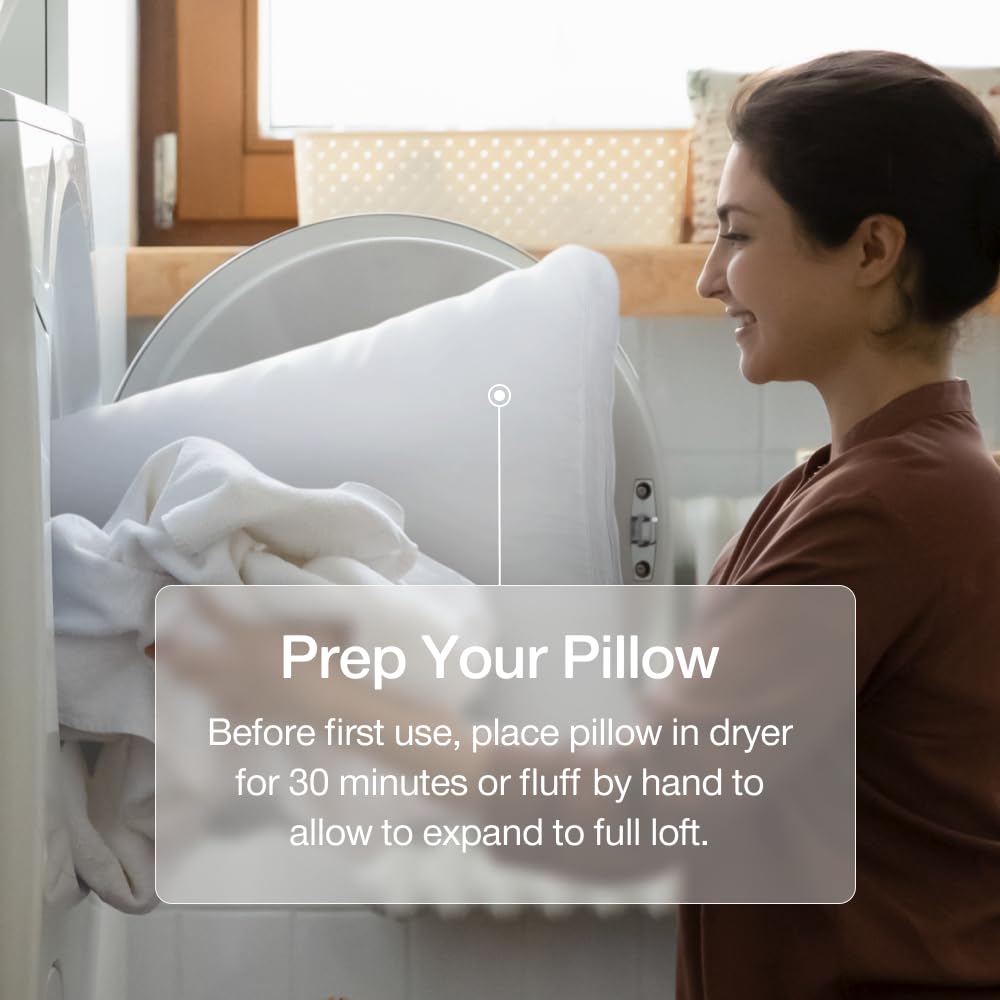 Coop Home Goods Essence Down Alternative Pillow Set of 2, Queen Size, Best Pillows for Sleeping, Adjustable Alternative to Down Pillows, Luxury Hotel Pillow for Back, Stomach or Side Sleepers - Medaid International