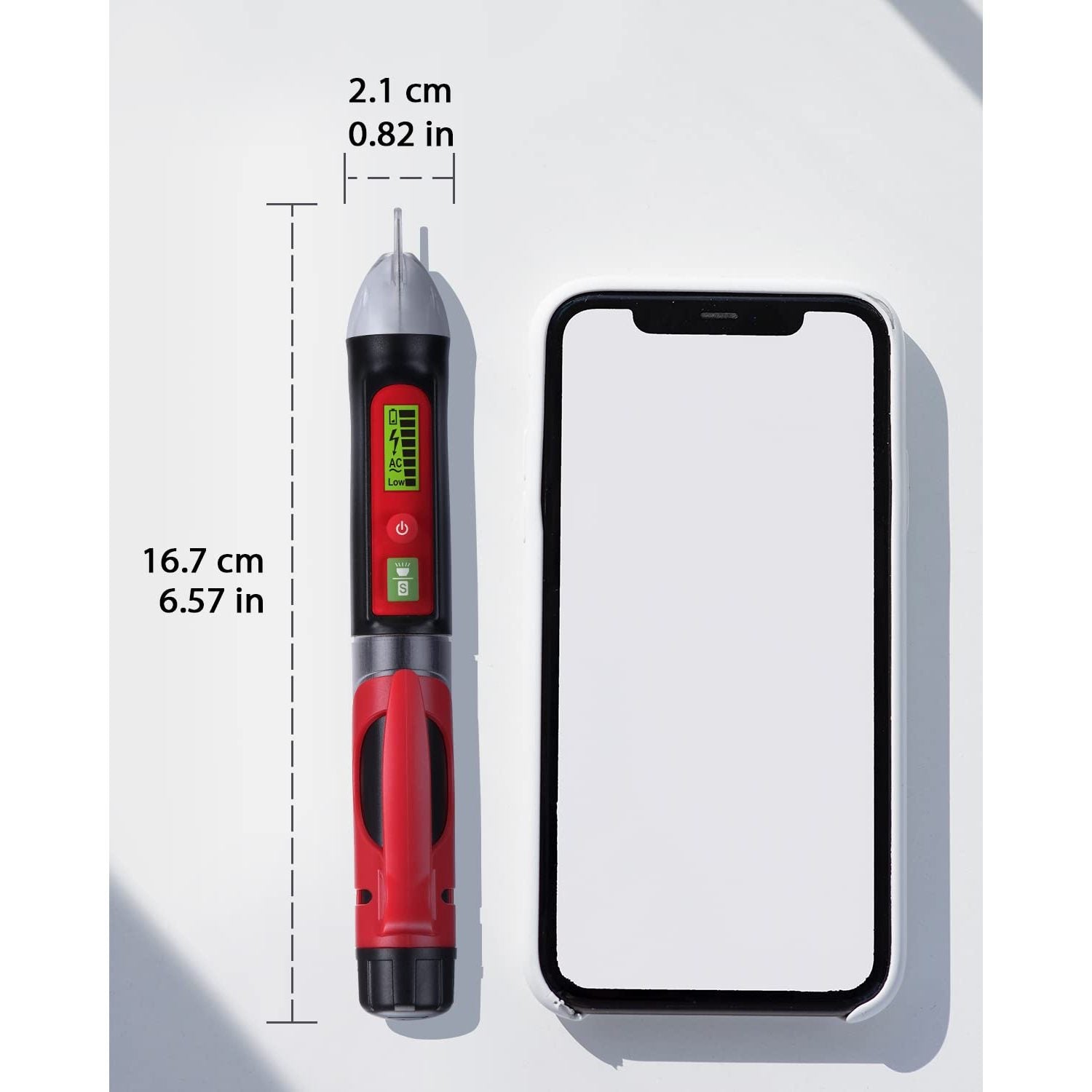 Wintact Non-Contact AC Voltage Detector Pen, 12V-1000V/48V-1000V Dual Range, High/Low Adjustable Sensitive, Live/Null Wire Breakpoint Tester with Flashlight, LCD Flashing Audible Buzzer Alarm - Medaid International