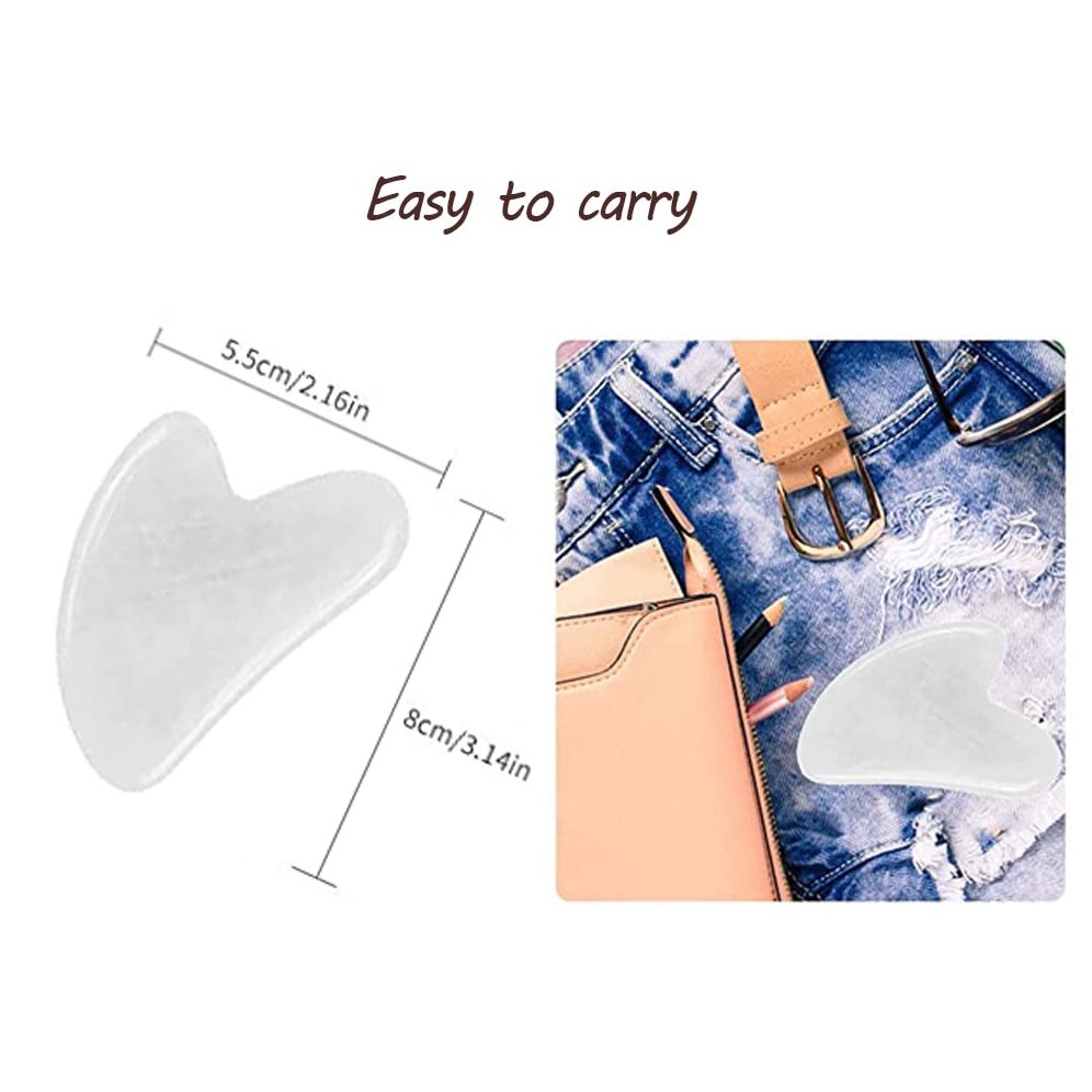 Gua Sha Facial Tools, Jade Gua Sha Stones Massage Scraping for Physical Therapy and SPA Acupuncture Therapy Used for Face, Eyes, Neck and Body (White) - Medaid International