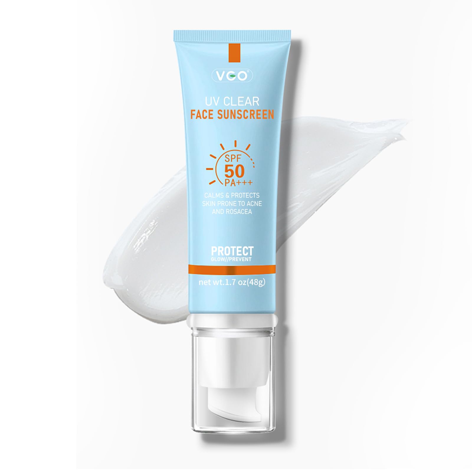 VGO Clear Face Sunscreen SPF 50, Hydrating Sun Essence Leaves No Sticky Feeling Travel Size Sunscreen Against UVA and UVB Rays 50ml / 1.7oz - Medaid International