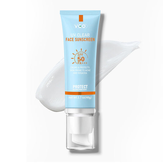 VGO Clear Face Sunscreen SPF 50, Hydrating Sun Essence Leaves No Sticky Feeling Travel Size Sunscreen Against UVA and UVB Rays 50ml / 1.7oz - Medaid International
