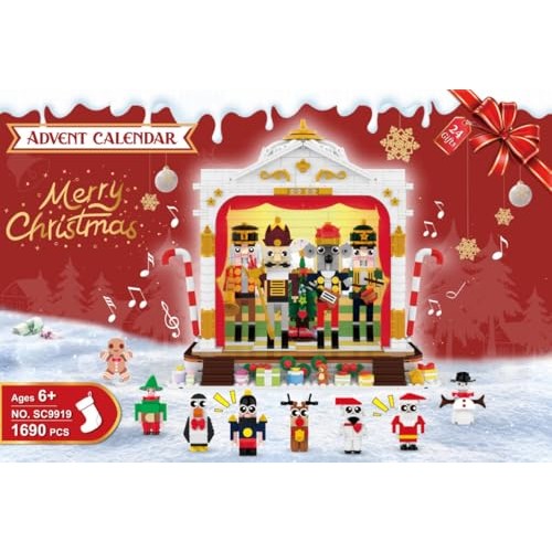 HOGOKIDS Advent Calendar 2025 Nutcracker Theater Building Set with Light, 24 Day Christmas Countdown Calendar 3.6 Mini Building Block Toy with 4 Nutcracker & 8 Minifigures, Gift for Adult Girl Boy 10+ - Medaid International