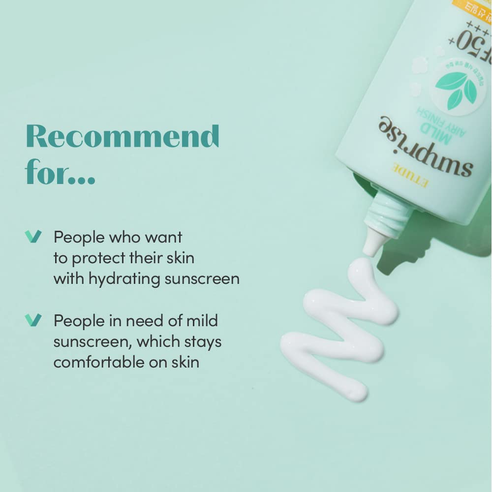 ETUDE Sunprise Mild Weightless Watery Light Texture SPF50+/PA+++ 1.7 fl. Oz (50ml) (21AD) | Light Moisturizing Sunblock for Sensitive Skin | Korean Skin Care - Medaid International