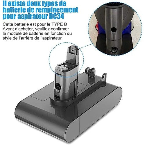 Dyson - 22.2V DC31B Battery for DC35, DC44, DC34, DC31, DC45 Handheld Vacuums