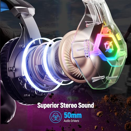 Ozeino - 7.1 Surround Sound Gaming Headset with Noise Cancelling Mic & RGB Light