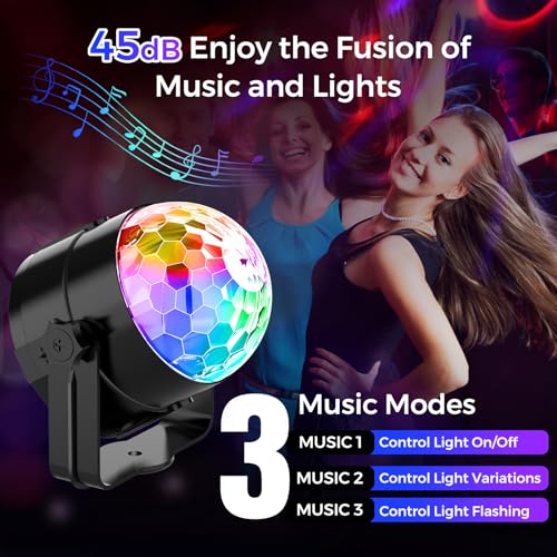 Gobikey - Rechargeable Music Controlled Disco Ball Light with Remote & USB-C Charging