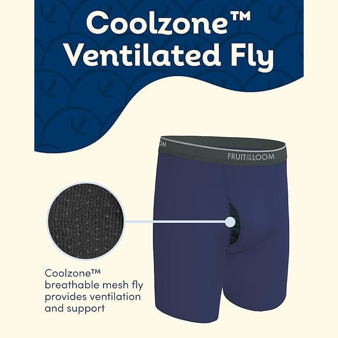 Fruit of the Loom Mens Coolzone Briefs, Moisture Wicking & Breathable, Assorted Color Multipacks Boxer, 7 Pack - Black, Medium US - Medaid International