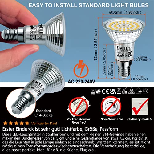 Eacll - E14 LED Neutral White 6.5W, 770 Lumens, 4000K, Pack of 6