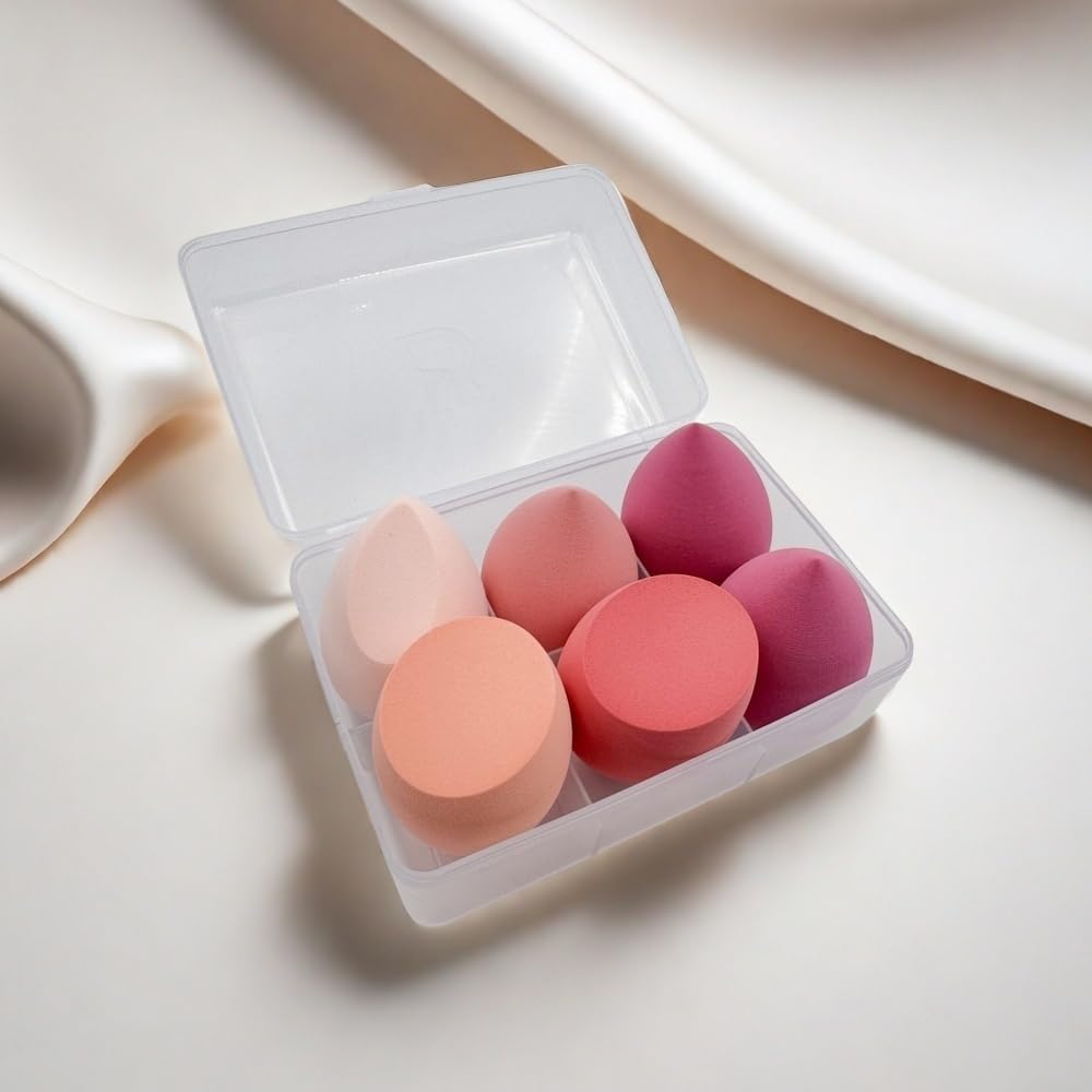 6-Piece Beauty Blender Set | Non-Absorbent Makeup Sponges, Oblique Cut & Water Drop Shapes for Foundation & Cosmetics 19 - Medaid International