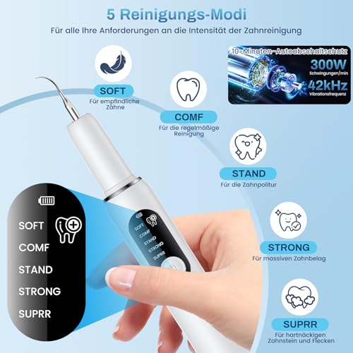 Fivava - Dog Teeth Cleaning Kit with 5 Modes & 4 Interchangeable Heads