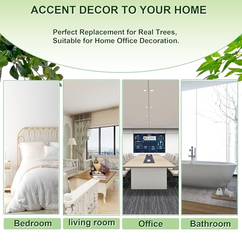 5ft Tall Artificial Black Olive Tree with 959 Lifelike Leaves, Fake Plant in White Tall Planters, Faux Olive Tree with 2 Poles for Living Room Office Garden Decor - Medaid International