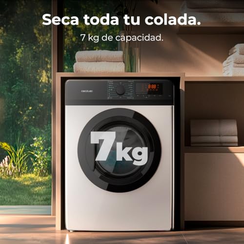 Cecotec - 7 kg Dryer with 15 Programs, Automatic Drying, Kid Lock, Silence Function
