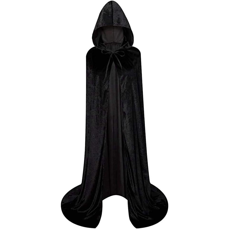 Unisex Full Length Hooded Robe Cloak Long Velvet Cape Cosplay Costume - Medaid - Lebanon