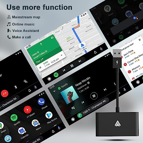 Aumotop - Wireless Android Auto Carplay Adapter, Plug & Play, Converts Wired to Wireless